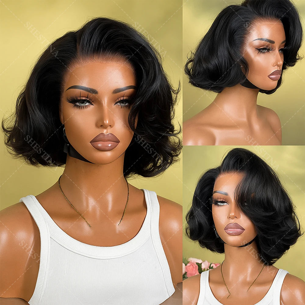 Upgrade 13x4 Body Wave Bob Wig Lace Front Human Hair Wigs Brazilian Snug Fit 5x5 Short Human Hair Wigs 13x6 Natural Black Wigs