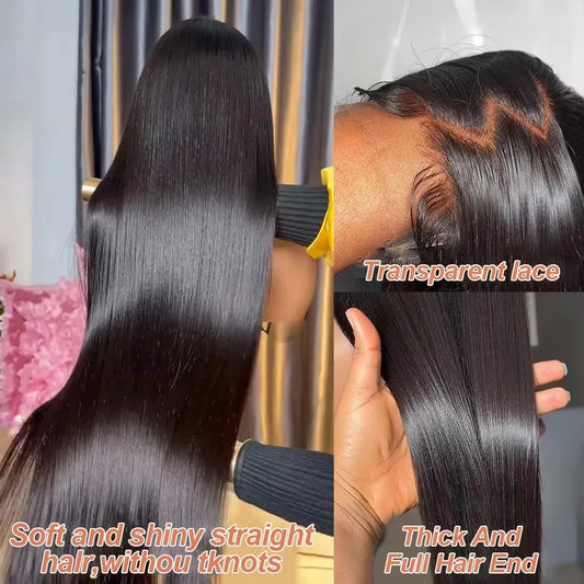 Straight 13x6 HD Lace Frontal Wigs 30 40 inch Human Hair Brazilian Bone Straight Lace Front Wig Human Hair Pre Plucked For Women