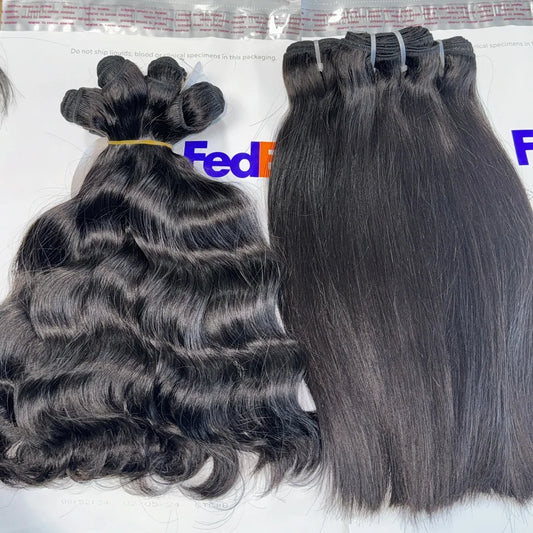 Natural Black 100% Unprocessed Raw Human Hair Cuticle Aligned Single Donor Double Weft Burmese Curly Bundles