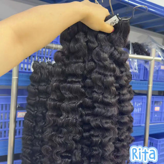 Unprocessed Extensions Human Hair Raw Raw Cambodian Hair Human Hair Water Loose Deep Wave