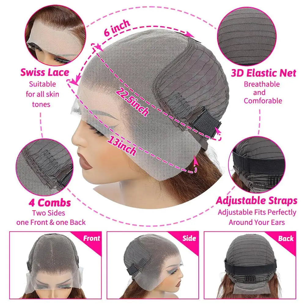 Brazilian Body Wave Curly 13X6 HD Full Lace Human Hair Wig ,Full Glueless Lace Frontal Wigs Human Hair for Black Women