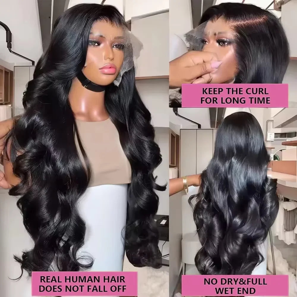 250% Density 30 inch 13x6 HD Lace Front Wigs Human Hair Women Body Wave 13x4 Frontal Wigs Women Peruvian Glueless Closure Wigs