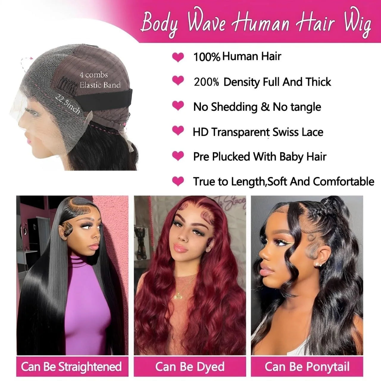Brazilian Body Wave Wig 200% Density HD Transparent Lace Frontal Human Hair Wigs Remy Pre Plucked Bleached Knots Wigs For Women