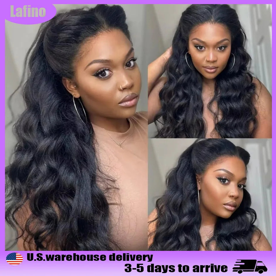 Lafino 200% Density Body Wave Lace Front Wig 13x6 Loose Body Wave Pre-Plucked 13x4 Lace Front Wig Human Hair Brazilian Hair