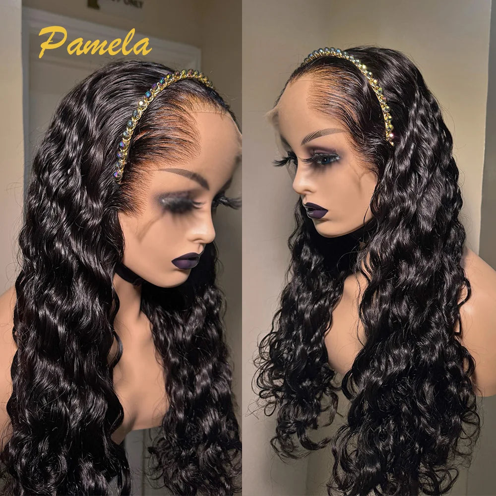 New Trend Lagos Hairline 250 Density Deep Wave Burmese Curly 13x6 Lace Frontal Glueless Wigs Human Hair PrePlucked Ready To Wear