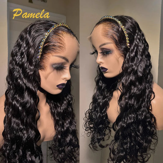 New Trend Lagos Hairline 250 Density Deep Wave Burmese Curly 13x6 Lace Frontal Glueless Wigs Human Hair PrePlucked Ready To Wear