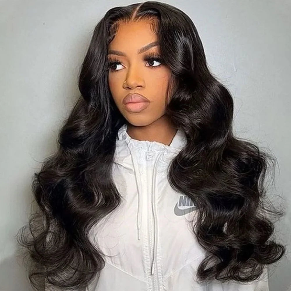 Brazilian Body Wave Wig 200% Density HD Transparent Lace Frontal Human Hair Wigs Remy Pre Plucked Bleached Knots Wigs For Women