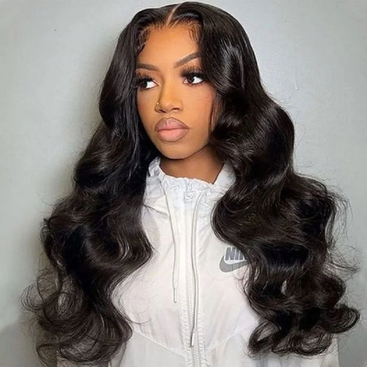 Brazilian Body Wave Wig 200% Density HD Transparent Lace Frontal Human Hair Wigs Remy Pre Plucked Bleached Knots Wigs For Women