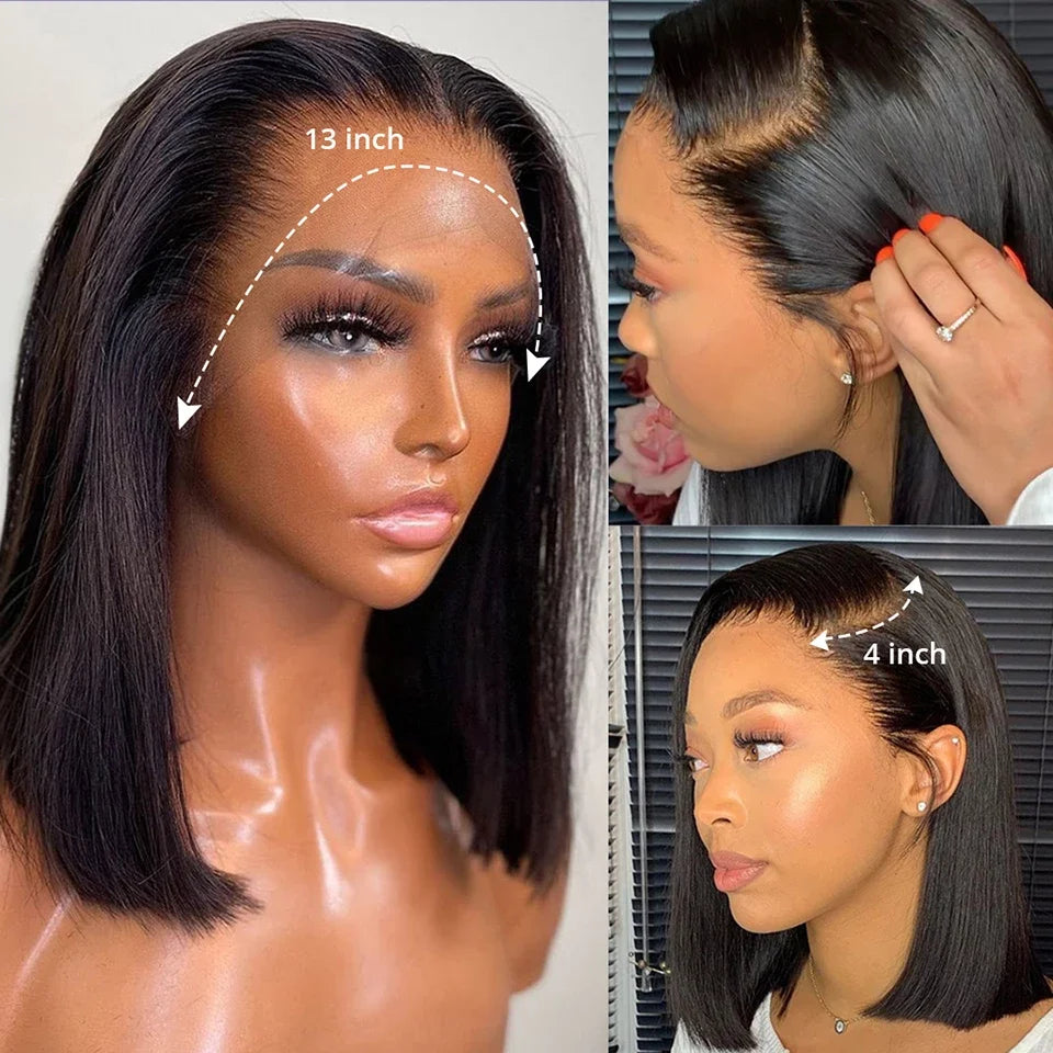 Pre-Plucked Bob Lace Wig Vendor,Original Hair Unprocessed 13x4 Swiss Lace Front Bob Wig,100% Brazilian Virgin Human Hair