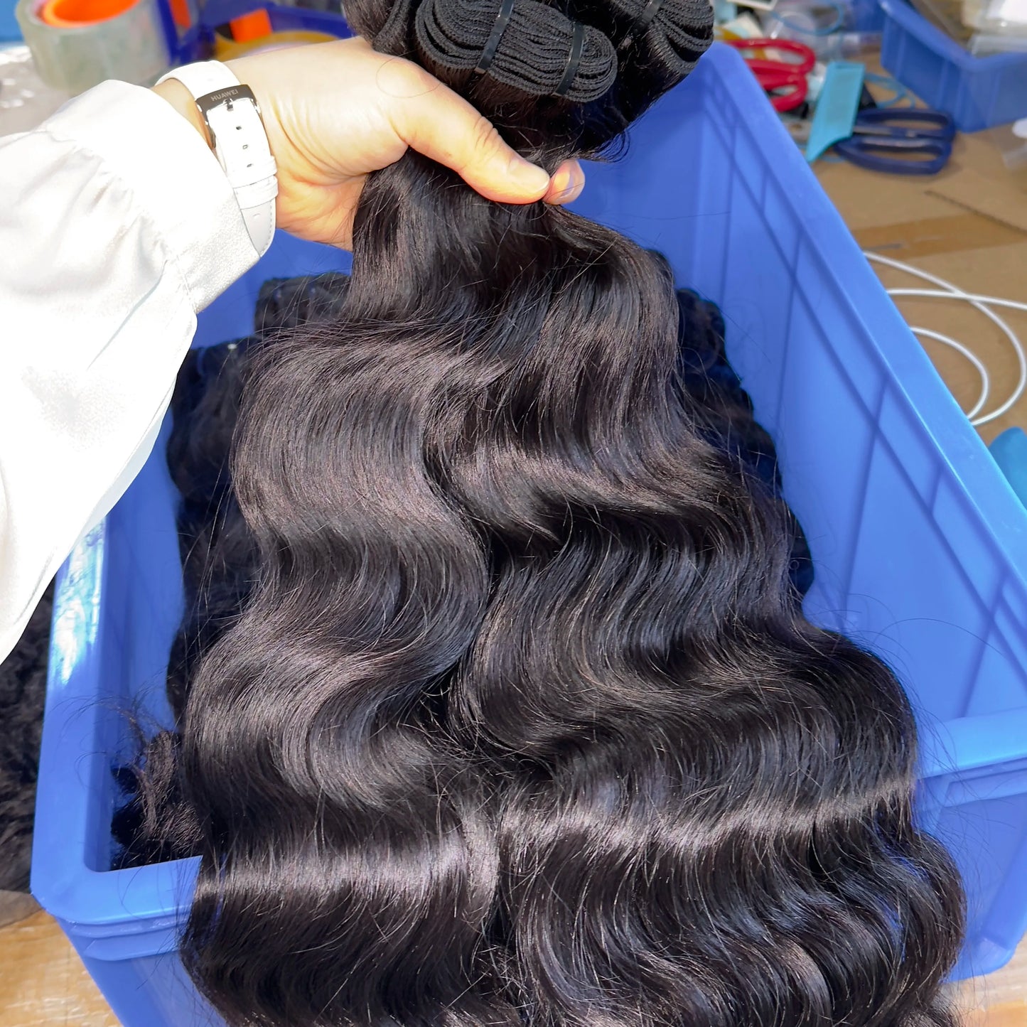 Natural Black 100% Unprocessed Raw Human Hair Cuticle Aligned Single Donor Double Weft Burmese Curly Bundles
