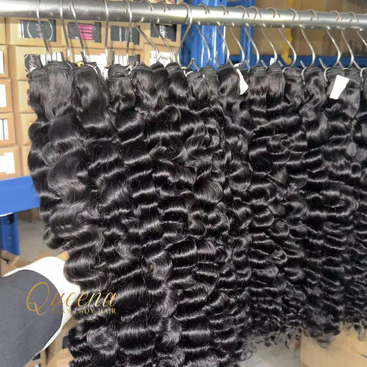 Raw Brazilian Human Hair Raw Virgin Cuticle Aligned One Donor Hair Bundles Weave Indian Wavy Curly