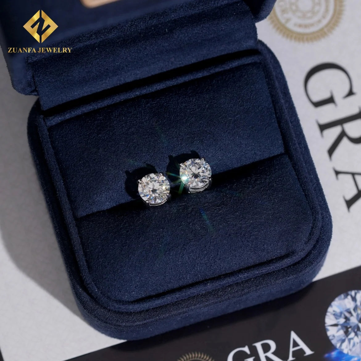 RTS Hip Hop Jewelry Iced Out 7.5mm Screw Back Round Ear Studs Vvs Moissanite Diamond 925 Sterling Silver Earrings