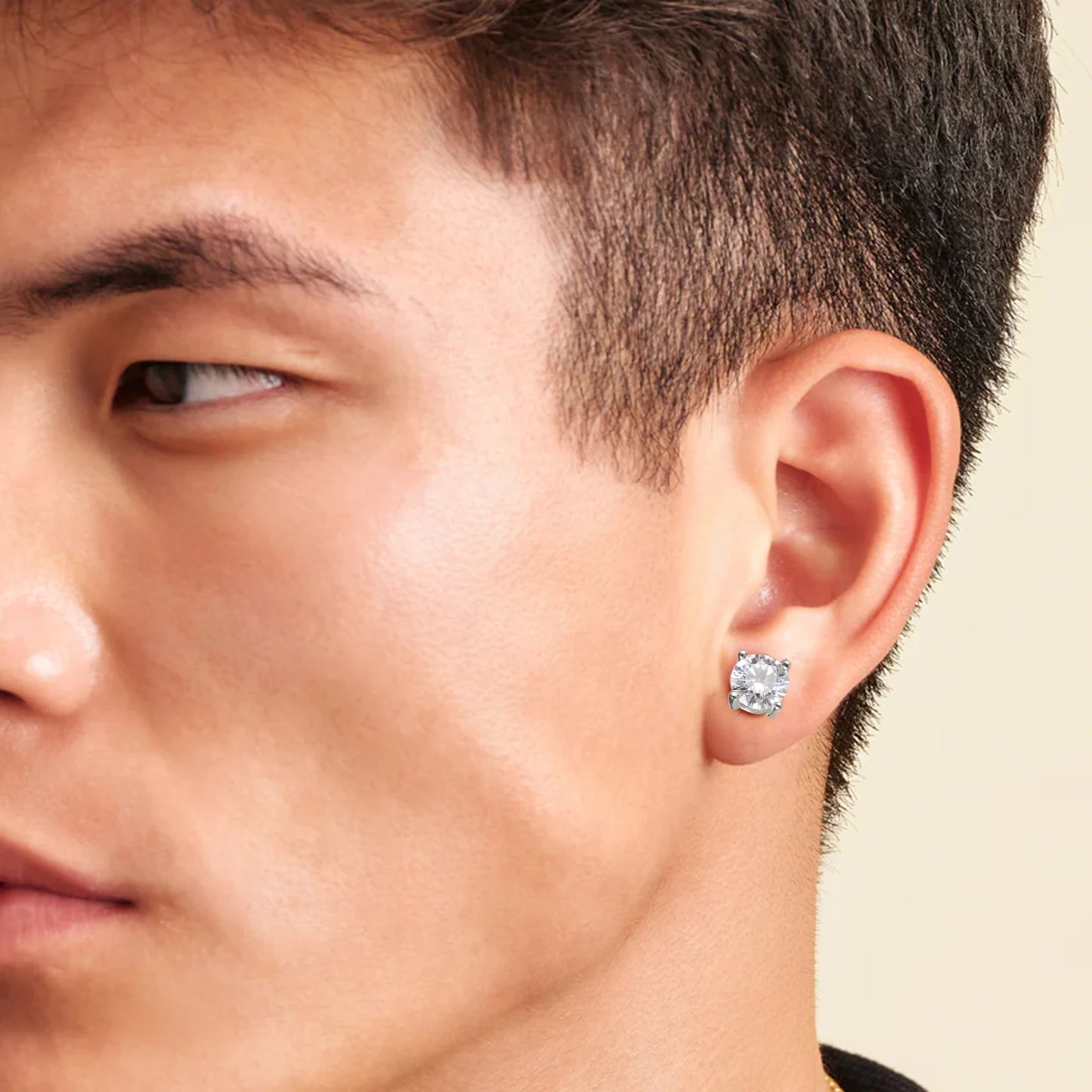 0.2-3ct Moissanite VVS Lab Created Diamond Stud Gifts 14K Gold Plated S925 Sterling Silver Hypoallergenic Earrings for Women Men