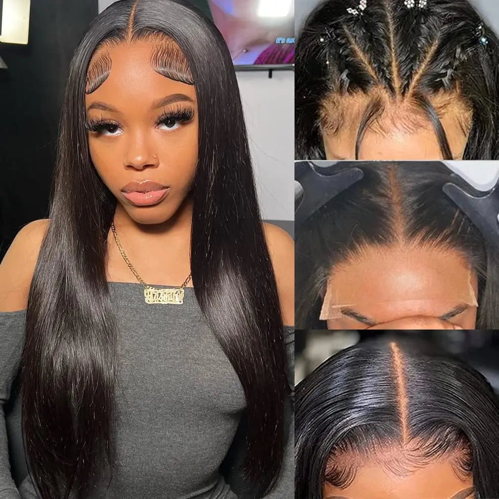 Body Wave Style 4X4 Closure Wigs Natural Black Color 180% High Density Brazilian Human Hair Transparent Lace Wigs