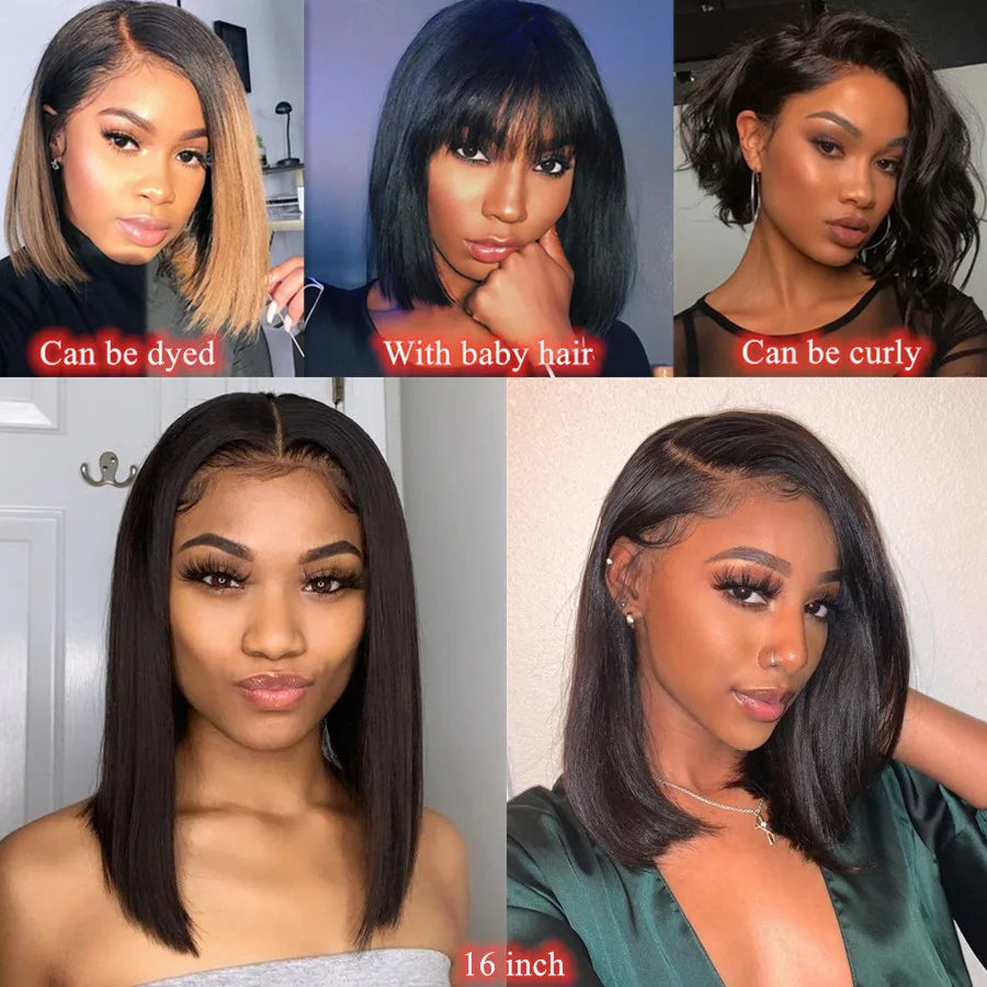 Pre-Plucked Bob Lace Wig Vendor,Original Hair Unprocessed 13x4 Swiss Lace Front Bob Wig,100% Brazilian Virgin Human Hair