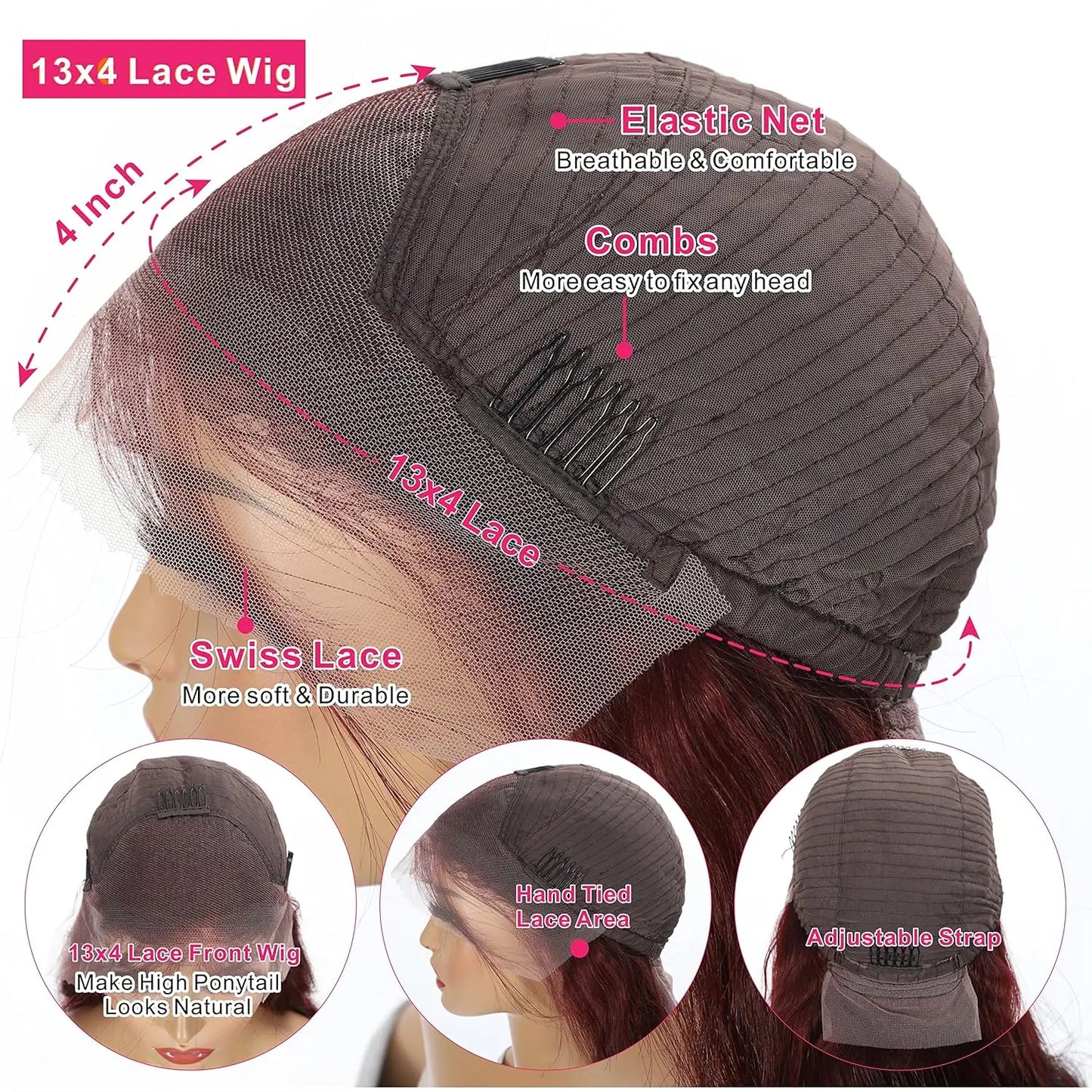 13x4 Reddish Brown Deep Wave Curly Wig Human Hair Hd Full Lace Front Wig Raw Hair hd Lace Frontal Wig for Black Women