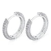 5A CZ Round Circle Earring Stud Diamond Jewelry 14K Gold Plated 925 Sterling Silver Iced Out Hoop Huggie Earrings for Men Women