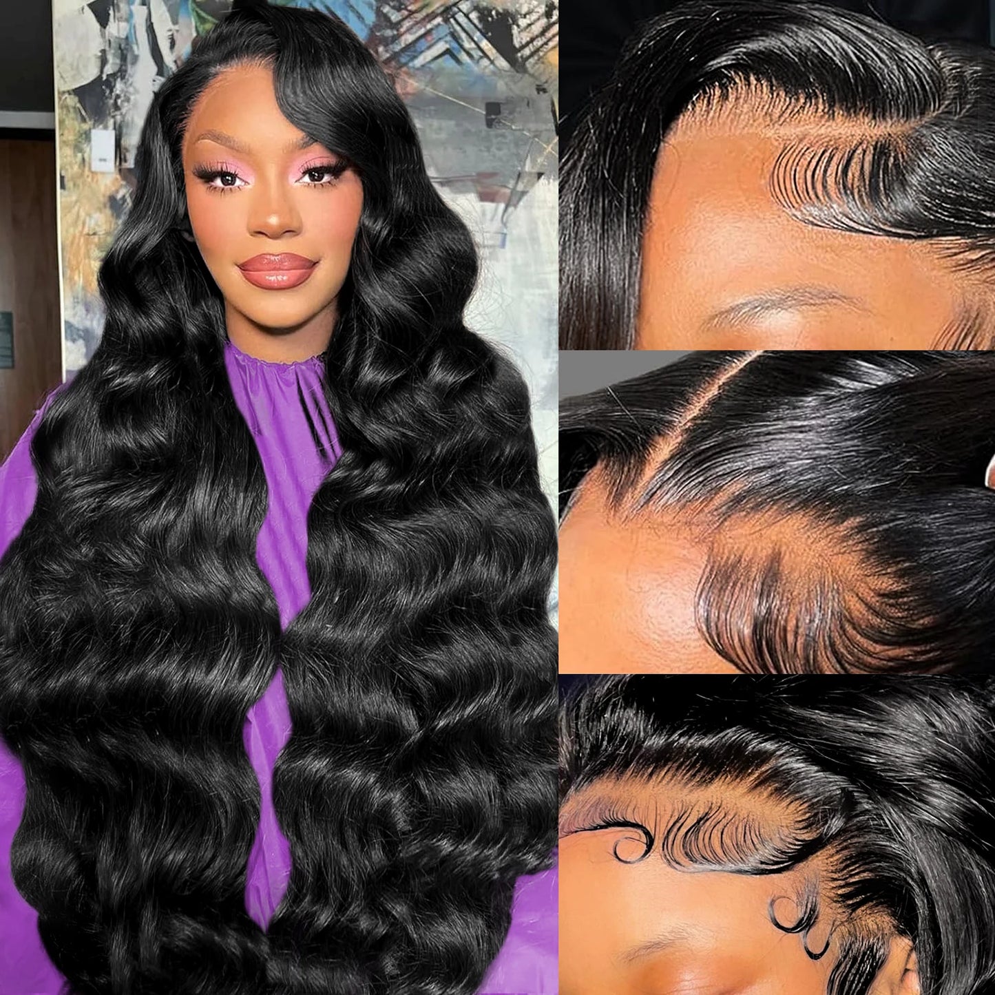 Raw Brazilian Human Hair Wigs B2B Factory Wholesale 13*6 HD Lace Body Wave Front Wig Natural Black Hair for Black Women Direct