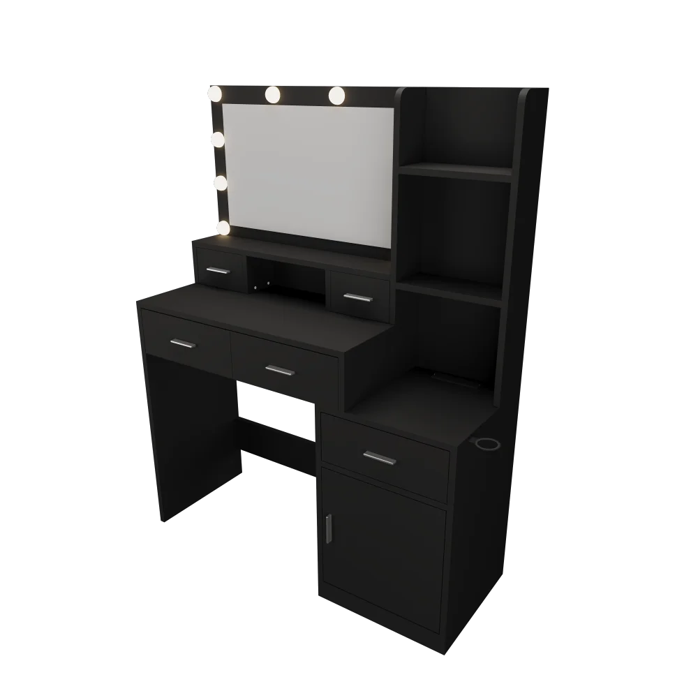 Newly Designed Smart Mirror Dressing Table with Drawers and Storage Cabinet, Dressing Table with Dressing Pad