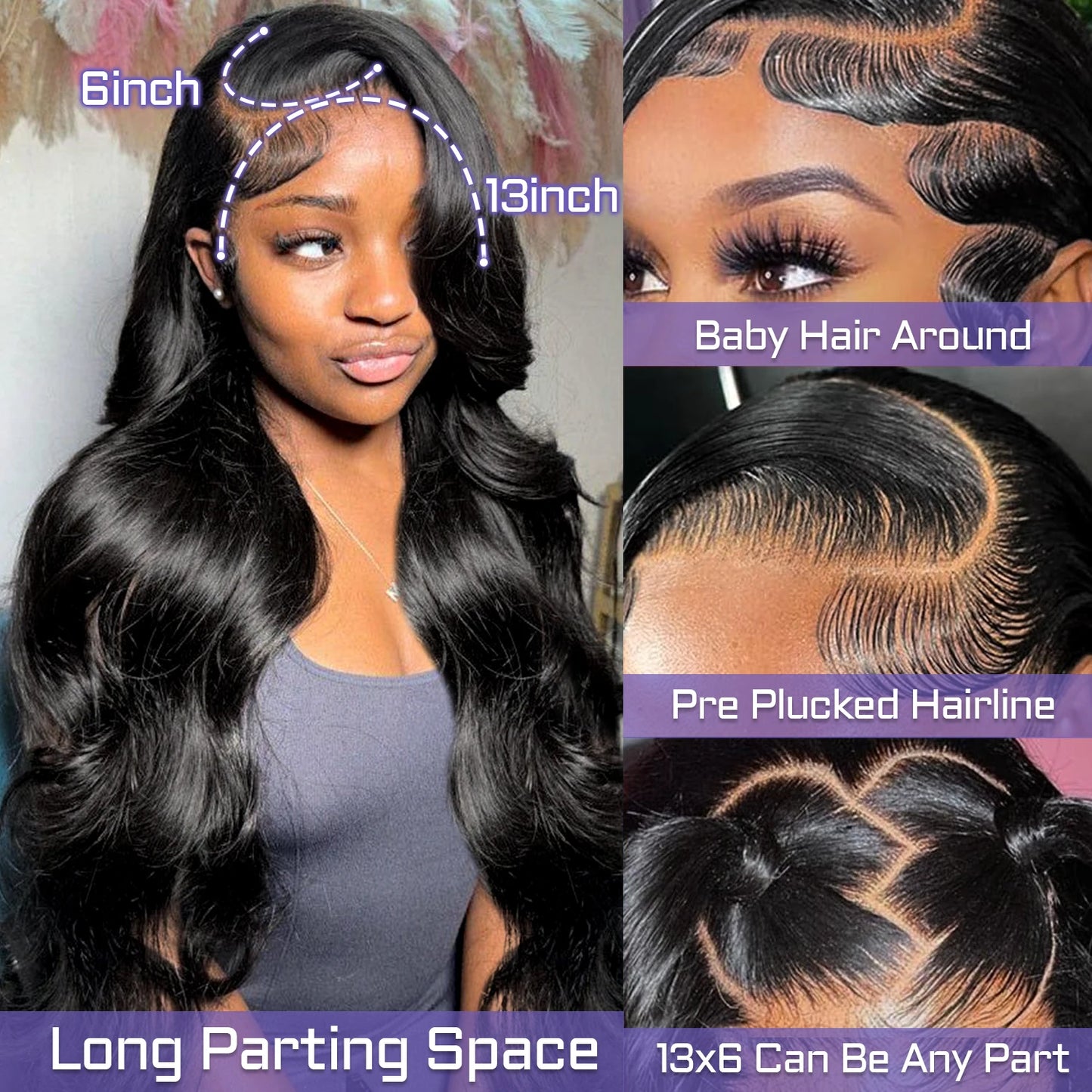 Raw Brazilian Human Hair Wigs B2B Factory Wholesale 13*6 HD Lace Body Wave Front Wig Natural Black Hair for Black Women Direct