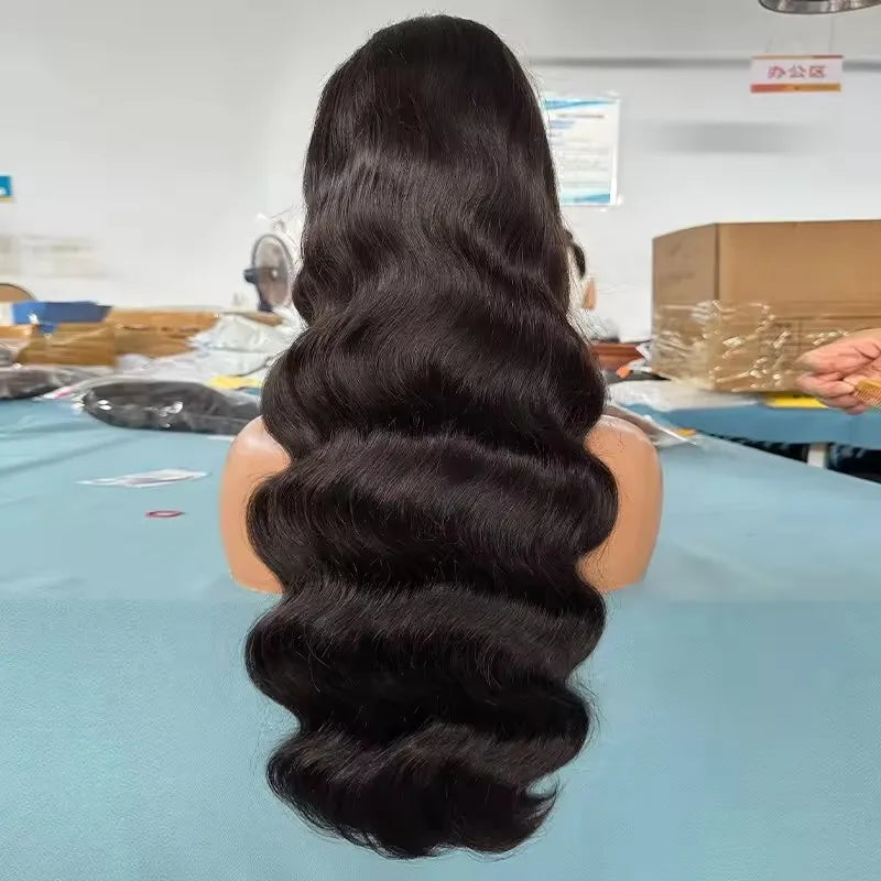 Raw Brazilian Human Hair Wigs B2B Factory Wholesale 13*6 HD Lace Body Wave Front Wig Natural Black Hair for Black Women Direct