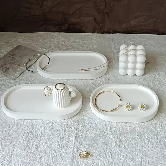 3-piece Set of Large, Medium and Small Oval and square Silicone Mold Storage Trays, for Jewelry, Handicrafts and Home Decoration