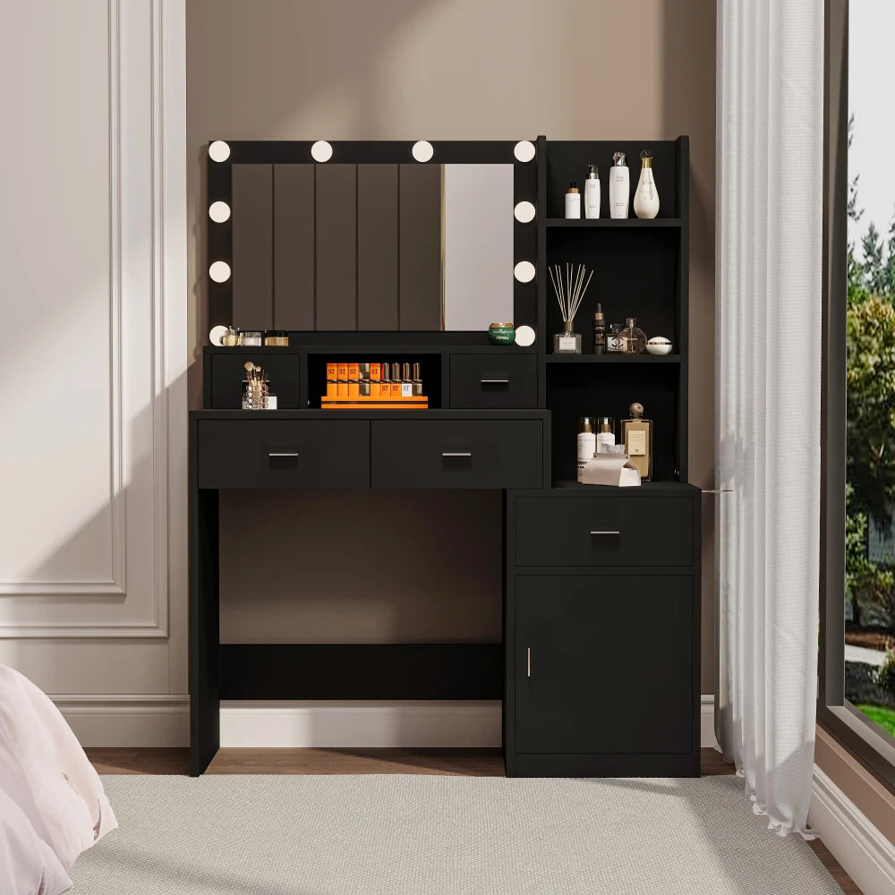 Newly Designed Smart Mirror Dressing Table with Drawers and Storage Cabinet, Dressing Table with Dressing Pad