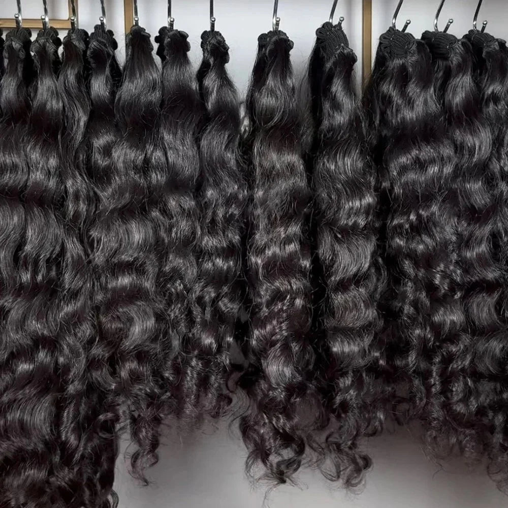 10-30 Inch Burmese Curly Hair Bundle Loose Burmese Wave One Donor Raw Indian Hair Full Cheap Indian Hair Bundles