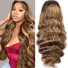 Pre Plucked P4/27 Highlight Ombre Body Wave 13x6 Human Hair Wig Honey Blonde Colored HD Lace Frontal Wigs