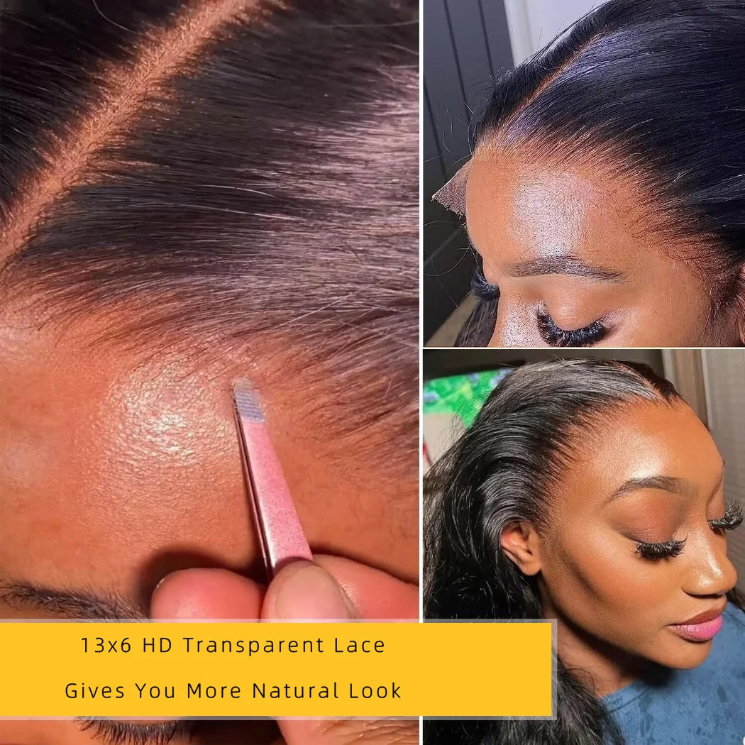 XBL 300% High and Full Density 13X6 hd Lace Frontal Body Wave Human Hair Wig 26 Inches Wigs for Wedding