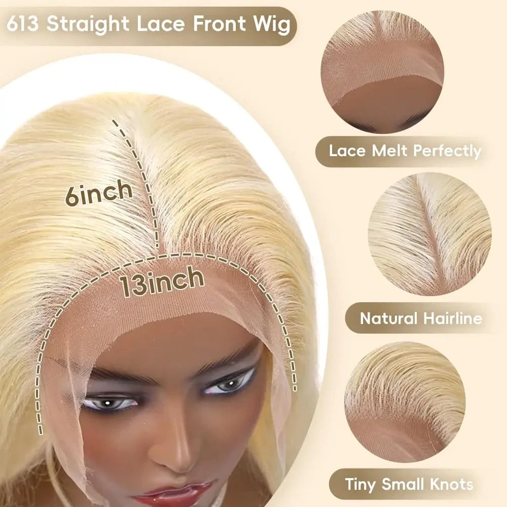 High Density Lace Wigs 613 Hd Lace Frontal Wig 13x6 Brazilian Hair Wigs Blonde Human Hair Wig  Human Hair Straight Wigs