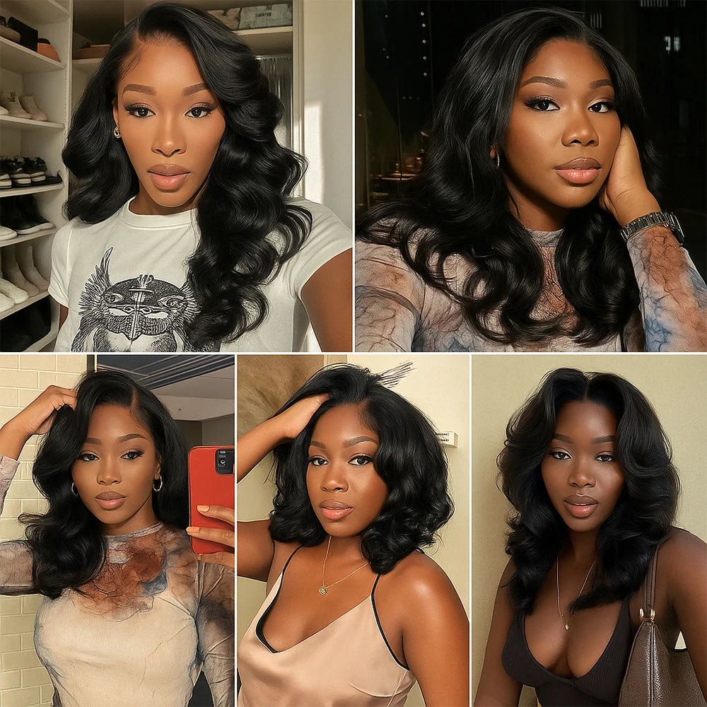 Upgrade 13x4 Body Wave Bob Wig Lace Front Human Hair Wigs Brazilian Snug Fit 5x5 Short Human Hair Wigs 13x6 Natural Black Wigs