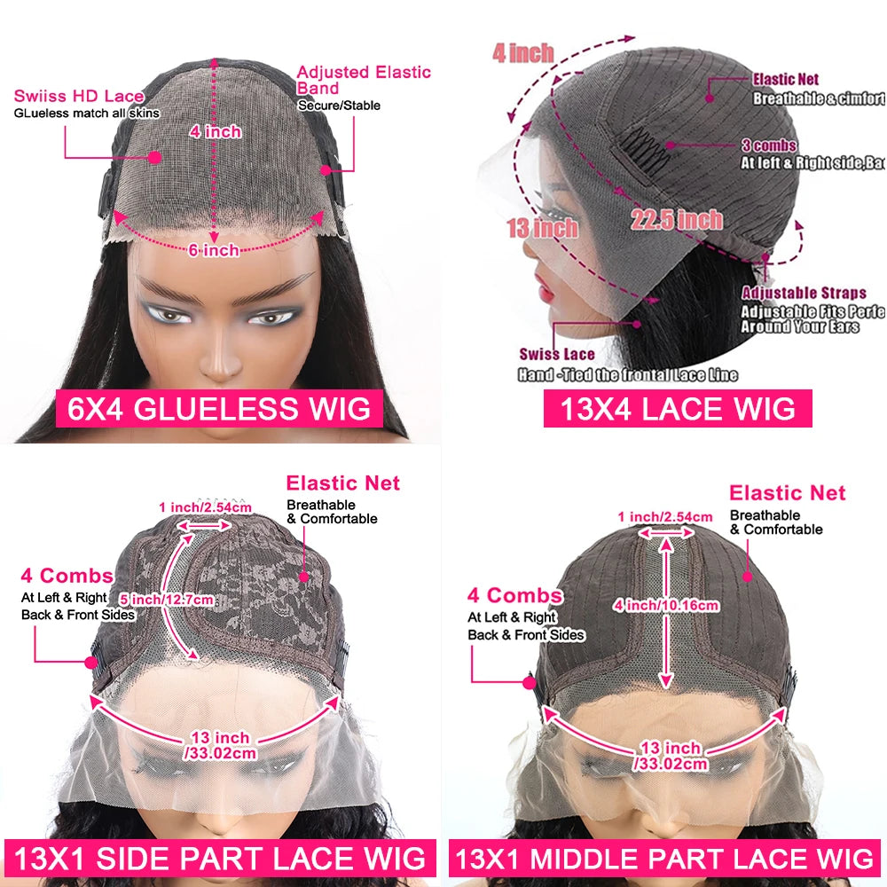 13x4 Lace Front Straight Hair Wigs 200% Density HD Lace Front Wigs Human Hair Pre Plucked Transparent Lace Front Wigs Human Hair
