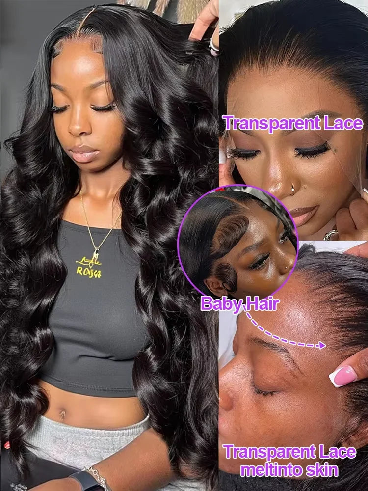 250% Density 30 inch 13x6 HD Lace Front Wigs Human Hair Women Body Wave 13x4 Frontal Wigs Women Peruvian Glueless Closure Wigs