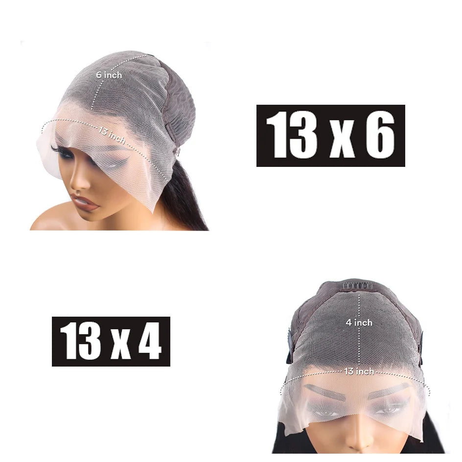 40 Inch 13x4 Lace Frontal Bone Straight Human Hair Wigs Straight Hd Lace Frontal Wig 13x6 Pre-Plucked Natural Black Wig