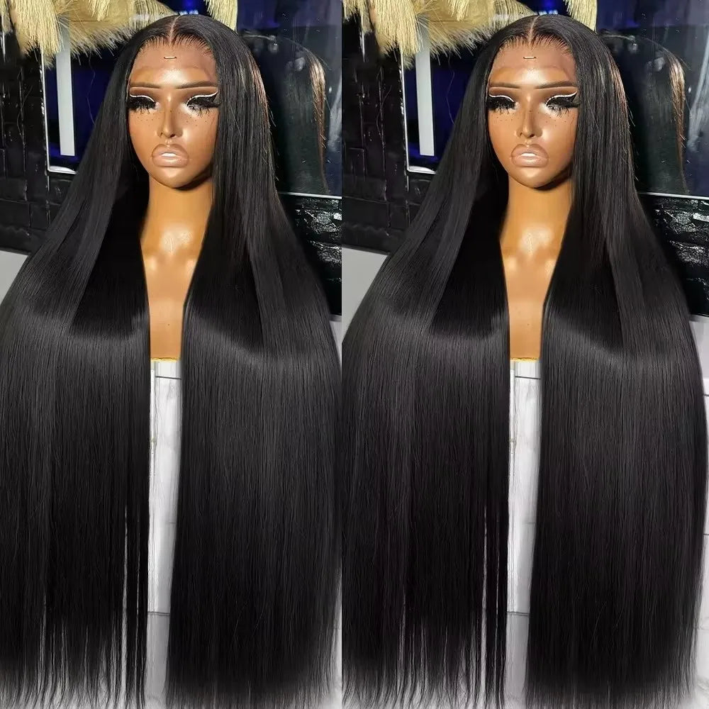 Straight 13x6 HD Lace Frontal Wigs 30 40 inch Human Hair Brazilian Bone Straight Lace Front Wig Human Hair Pre Plucked For Women