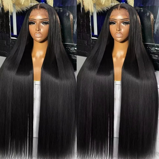 Straight 13x6 HD Lace Frontal Wigs 30 40 inch Human Hair Brazilian Bone Straight Lace Front Wig Human Hair Pre Plucked For Women